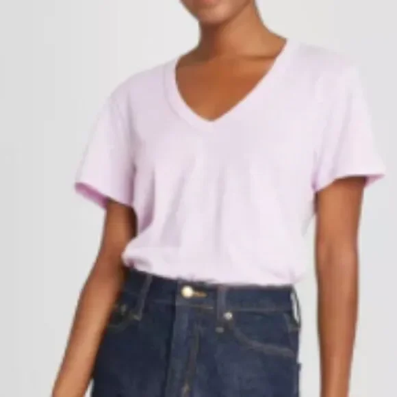 Universal Thread Purple Tee Womens Small Short Sleeve V-Neck Lounge Summer Basic - Picture 3 of 6